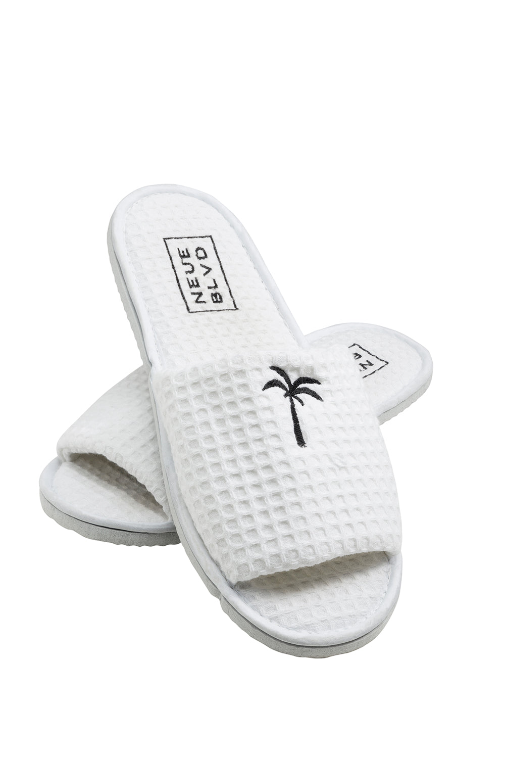 White discount waffle slippers